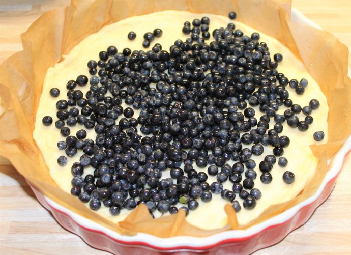 Kynutý borůvkový koláč